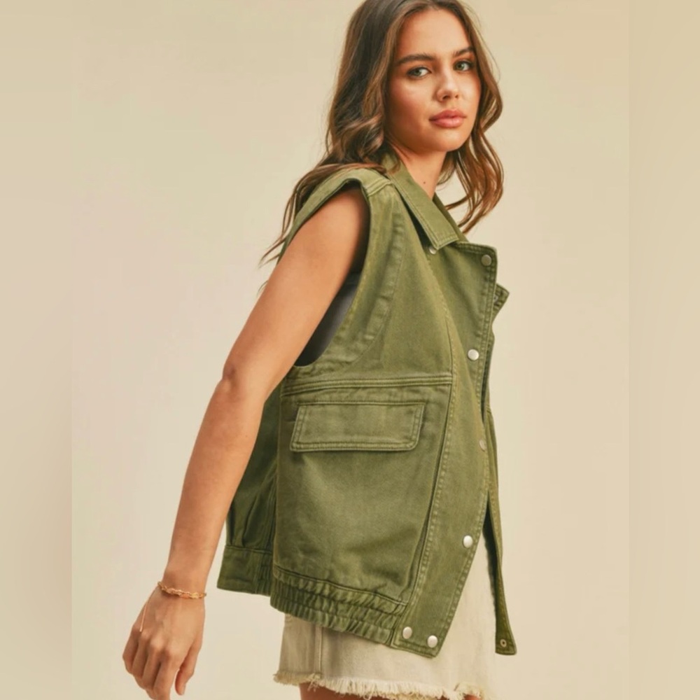 Miou Muse Green Utility Vest Size S/M - Picture 2 of 12